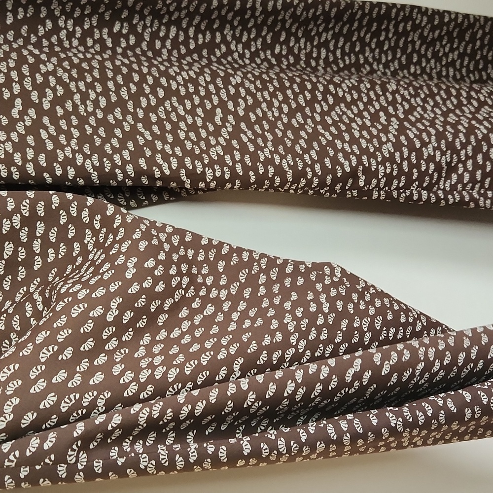 Ann Taylor Loft Silky Wide Leg Pants. Brown With Crean Print. Size 6